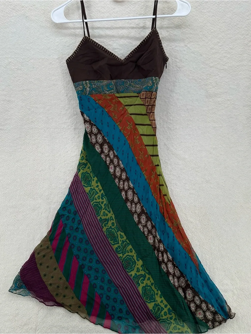 DO NOT BUYEuro Style Boho Fairy BCBG Y2K Patchwork Spaghetti Strap Dress